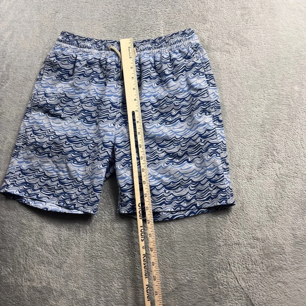 Fair Harbor Mens Swim Shorts XL Blue White Wave Print Recycled Trunk V103413